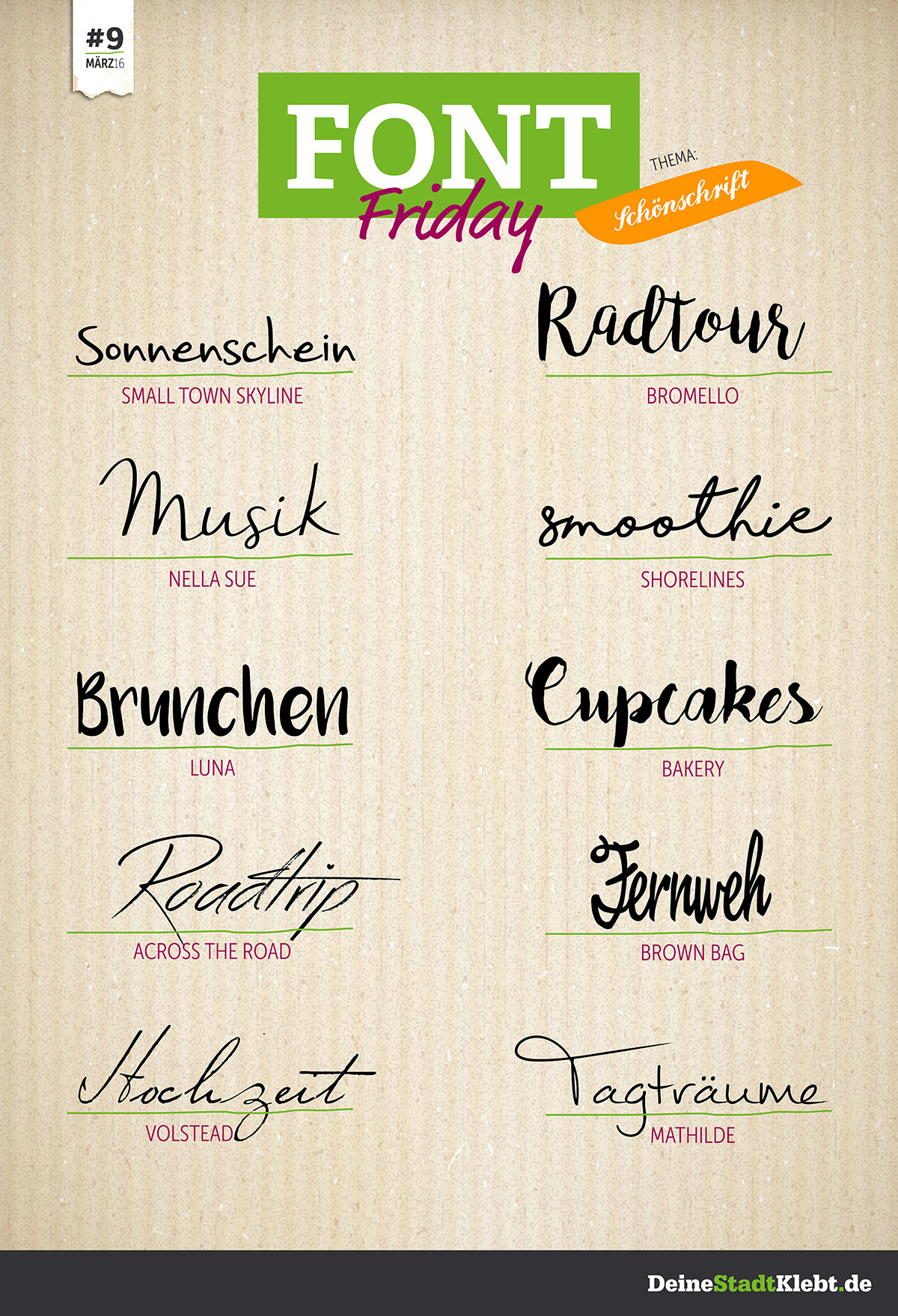 Font Friday 9 Schonschrift Sticker Blog