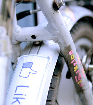 Sticker auf Fahrrad Detailansicht