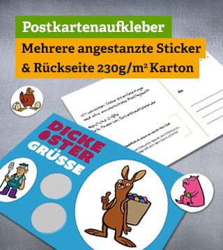 Angestanzte Postkartenaufkleber