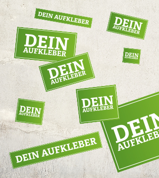 rechteckige Sticker kleben auf einer Wand