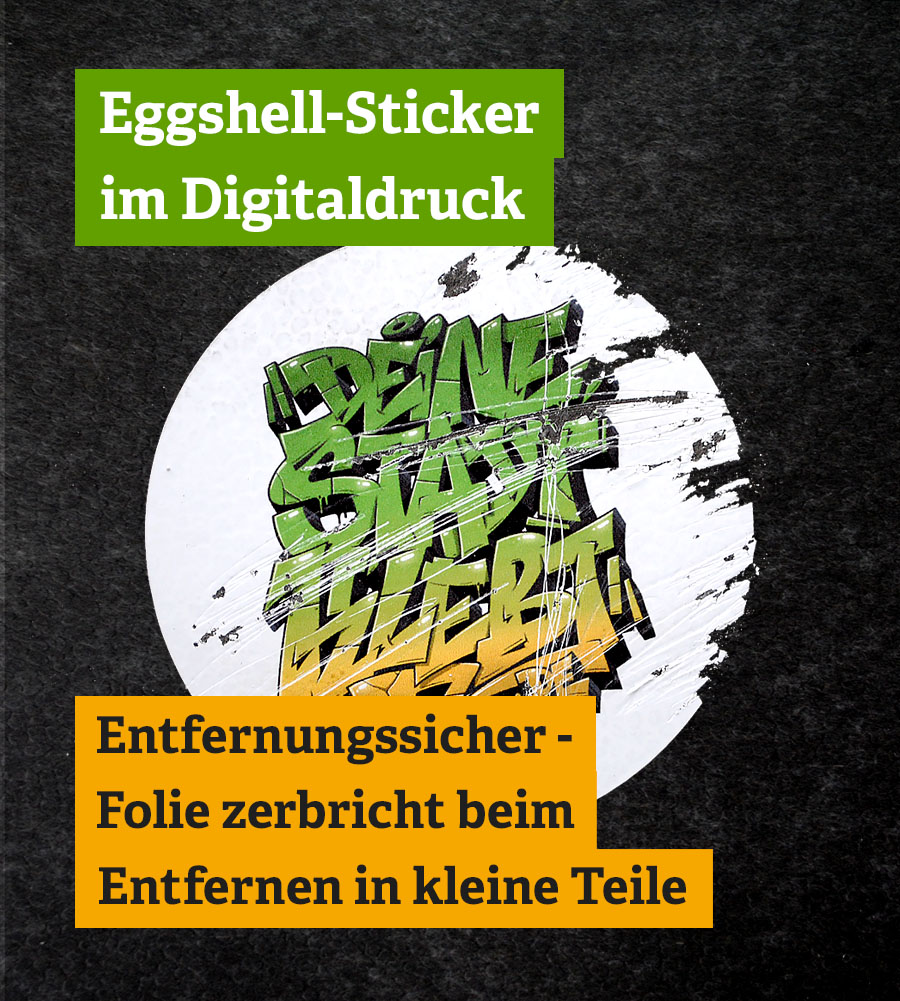 super stark haftende Eggshellsticker