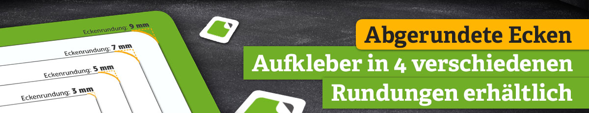 Aufkleber mit abgrundeten Ecken