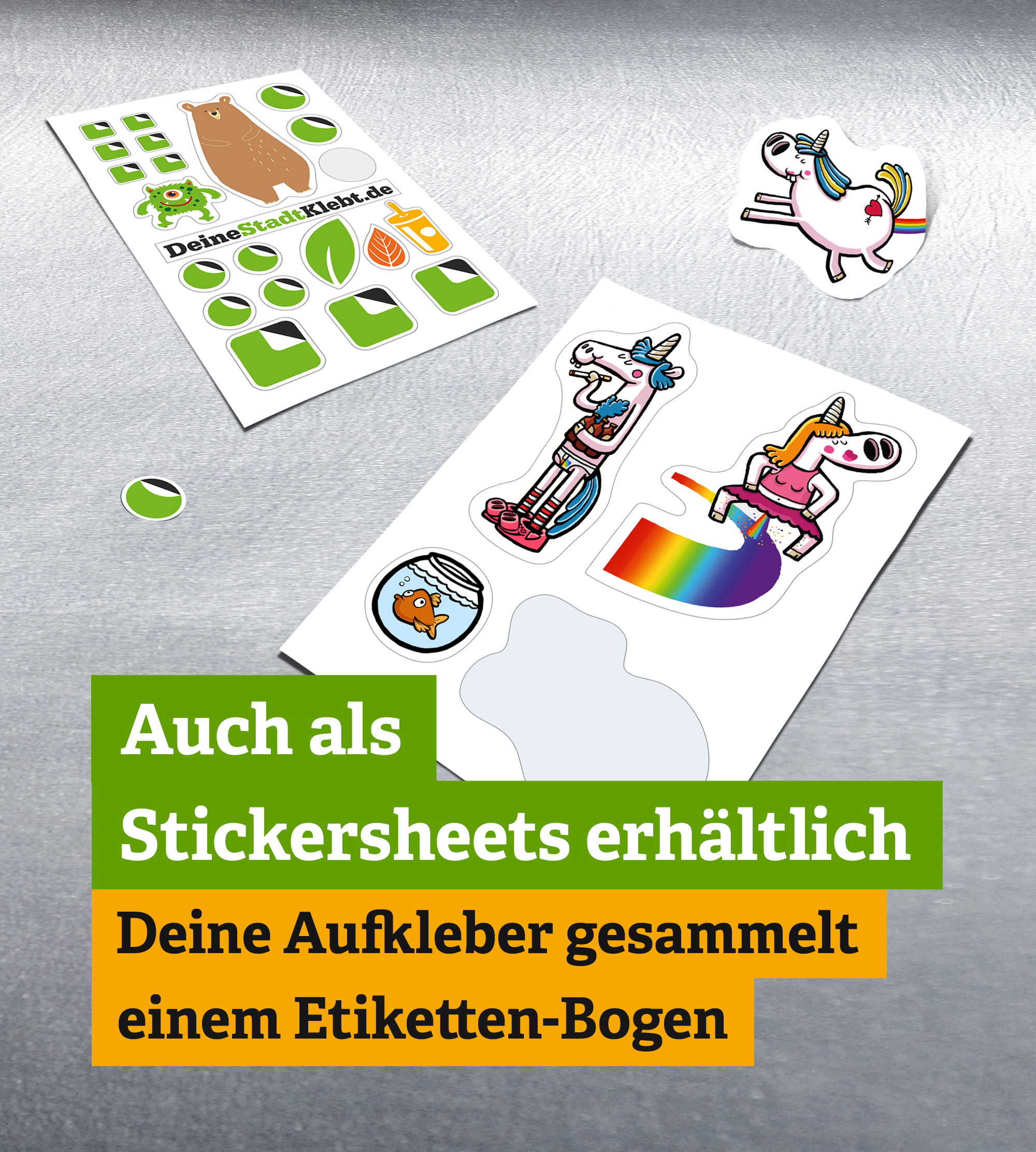 Stickersheets - Sticker auf einem Bogen