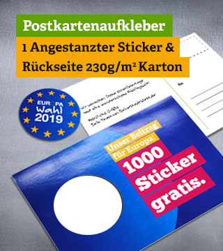 Angestanzte Postkartenaufkleber