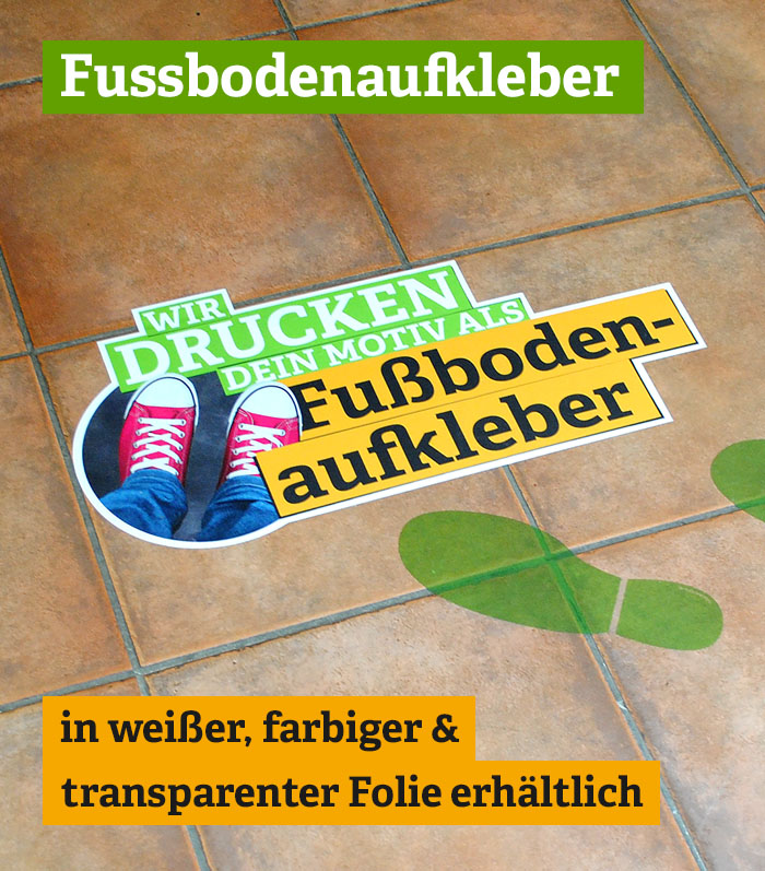 Fußbodenaufkleber - rutschfest und vielseitig