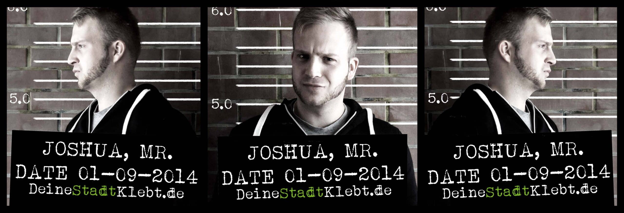 Kreuzverhör No. 2 - Unser Stickerteam 1 Inhaftierungsfoto Joshua