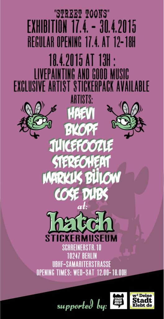 Street Toons Exhibition im Stickermuseum 2 Street Toons Exhibition at hatch stickermuseum