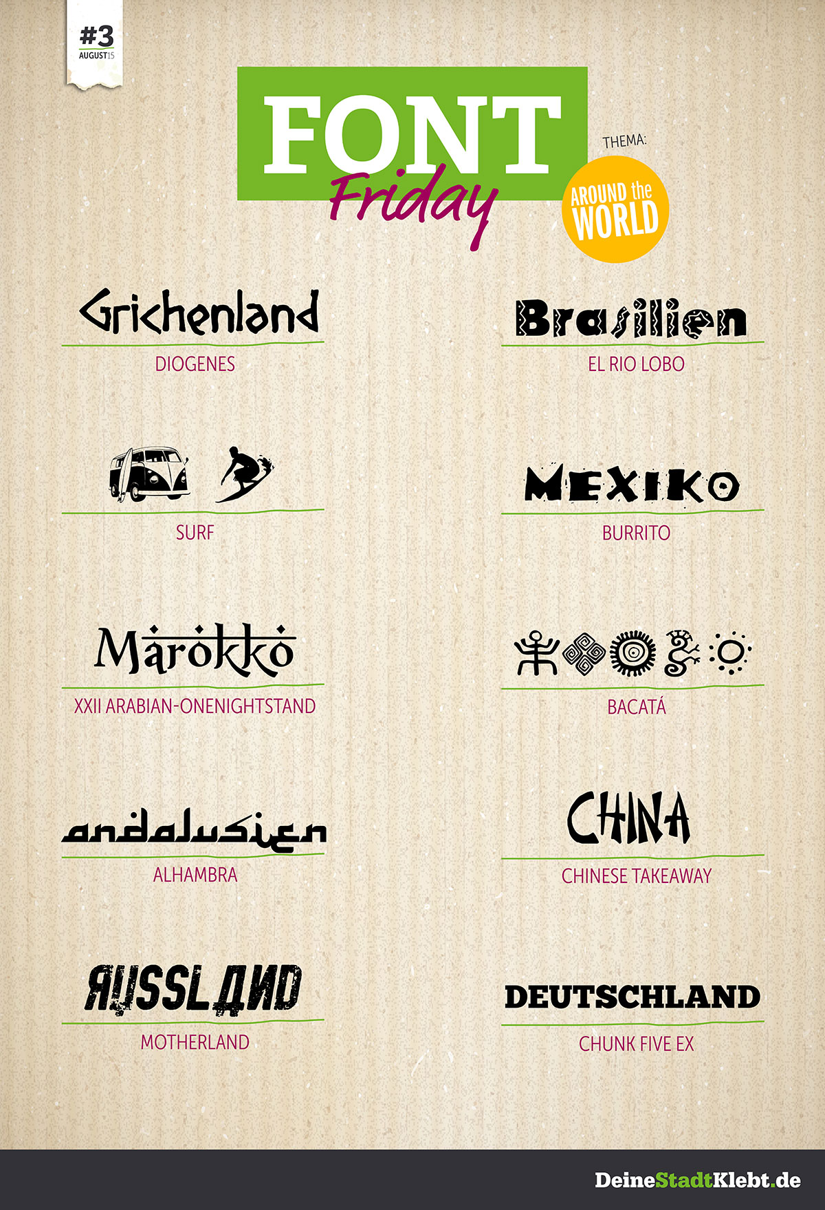 Font Friday #3 - Around the world 1 Font-Friday_August2015_Around the world
