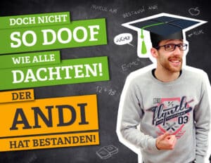 Mann zeigt Daumen nach oben