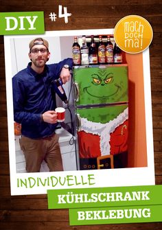 DIY-Ideen und Tutorials - So vielseitig ist Haftfolie 5 Mann neben Kühlschrank