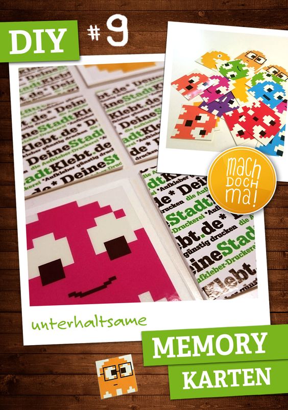 DIY-Ideen und Tutorials - So vielseitig ist Haftfolie 10 DIY_Memorykarten mit Pacmanmotiven