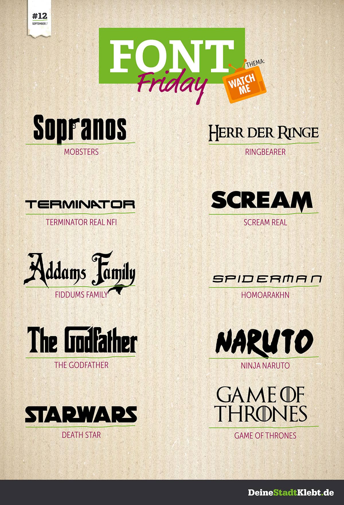 12 Font Friday September2017