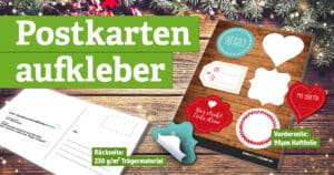 angestanzte Postkartenaufkleber