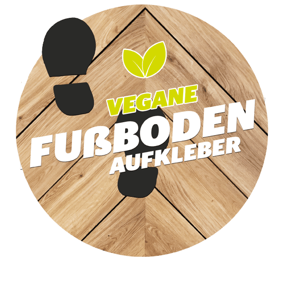 vegane fussbodenaufkleber