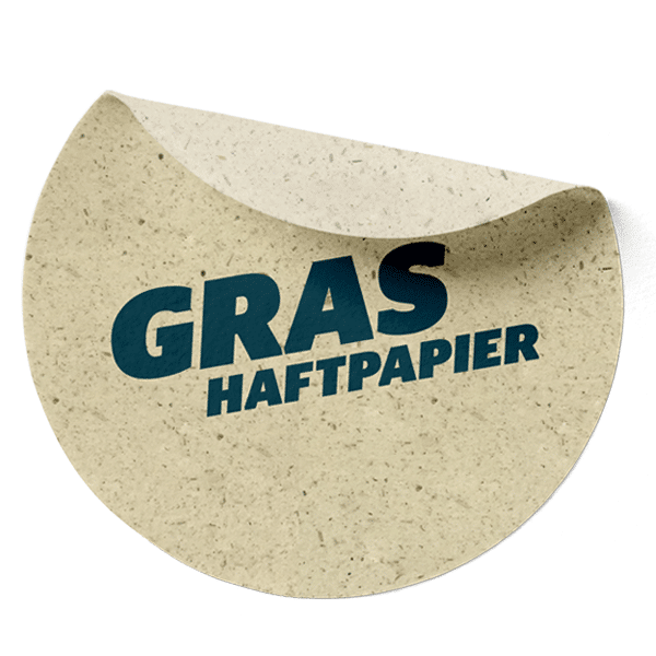 Aufkleber aus Graspapierhaftfolie