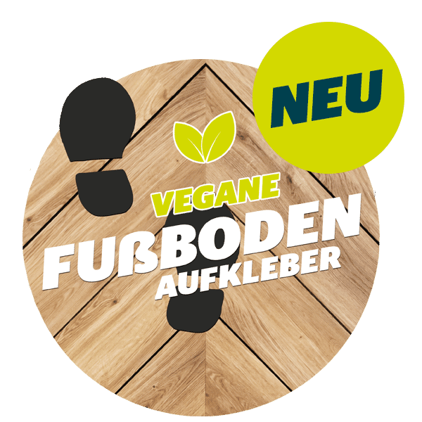 vegane Fussbodenaufkleber