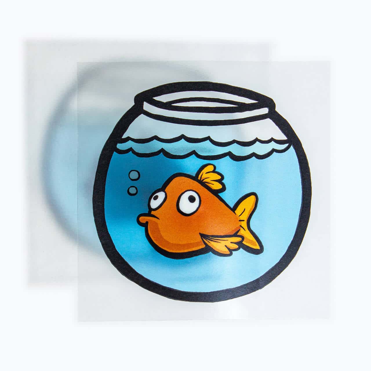 transparenter Aufkleber mit Fischmotiv
