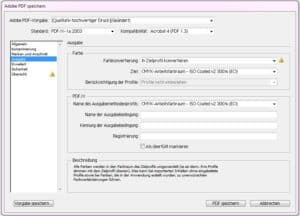 PDF speichern illustrator farbprofil