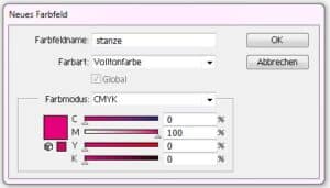 illustrator Sonderfarbe stanze
