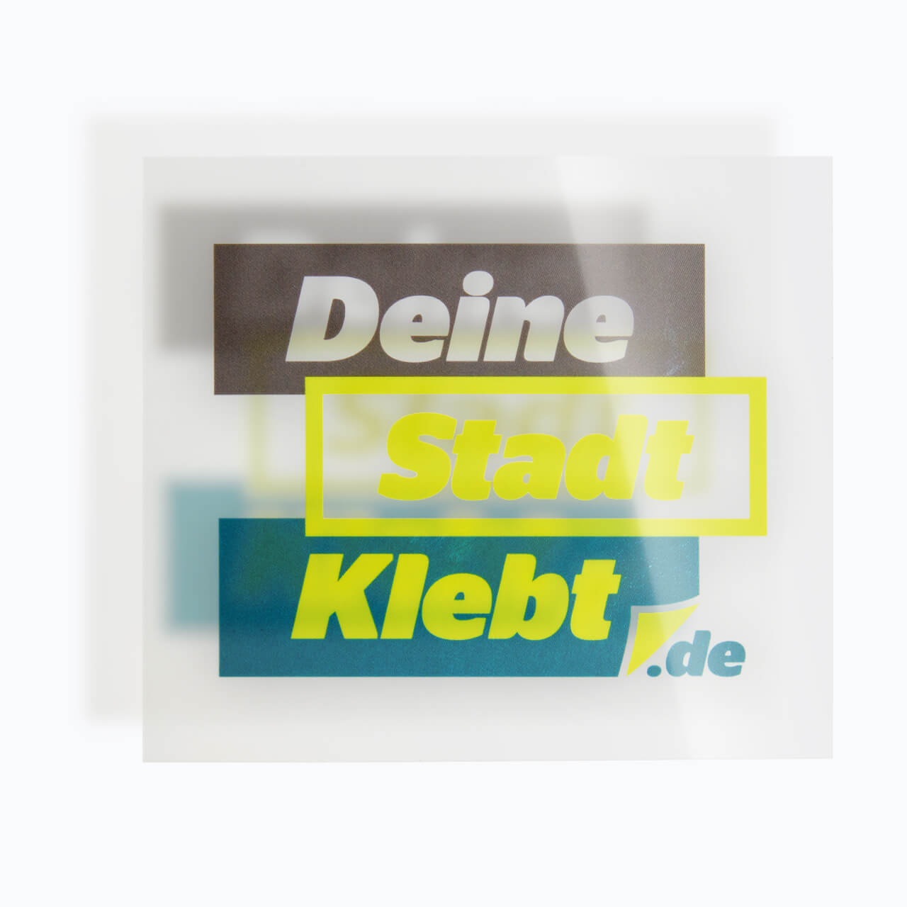 Transparenter Aufkleber mit Firmenlogo