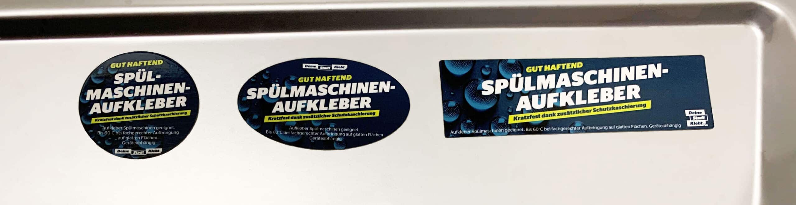aufkleber spülmaschinenfest drucken
