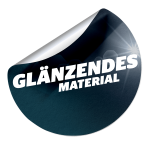 Aufkleber glänzendes Material